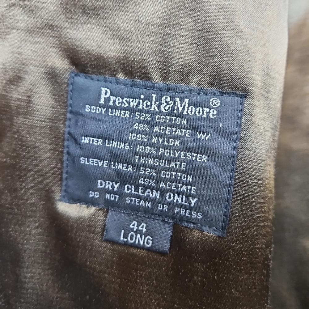 Preswick & Moore Shell Trench Coat Men Long Cozy Coat Size 44 New/Tag WPL11403 - Picture 4 of 16